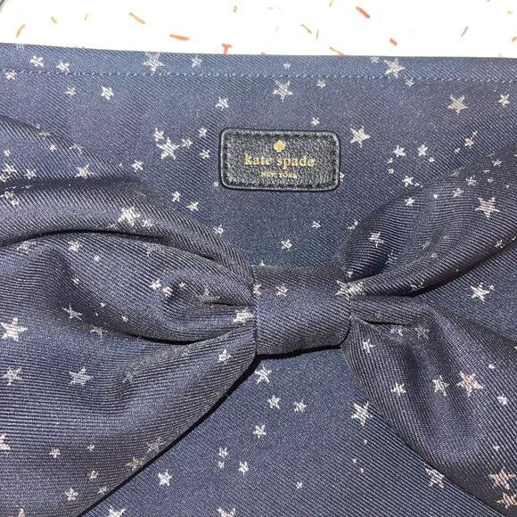Kate Spade Womens Clutch Wristlet Bag Blue Starry Night Casual - Picture 8 of 9